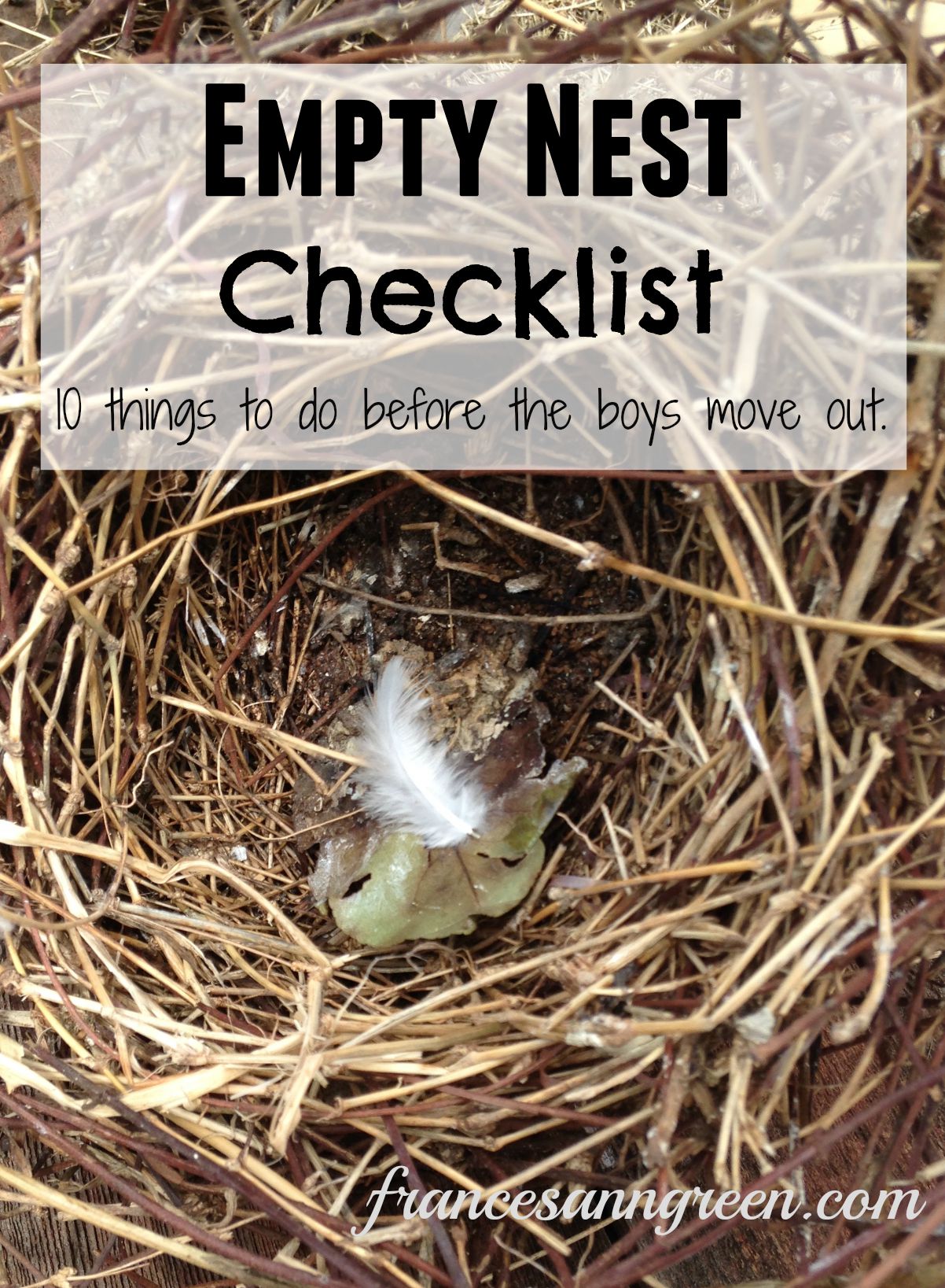 Checklist for the empty nest