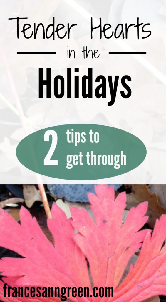 Is your heart tender these holidays? Here are two tips to help you get through the season.