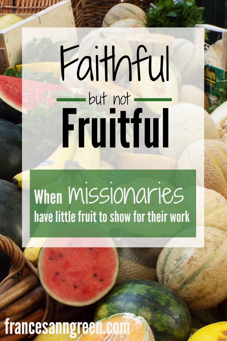 Faithful but not Fruitful - Are you a missionary who works hard but has little fruit to show for your work? Read here for some reminders about kingdom fruit that will help you be faithful to your call.